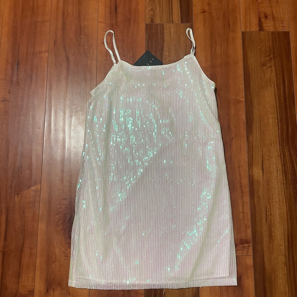 Le Lis Iridescent Sequin Dress NWT